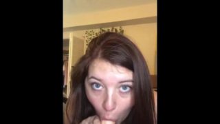 TEEN DEEPTHROATS DILDO, spit all over