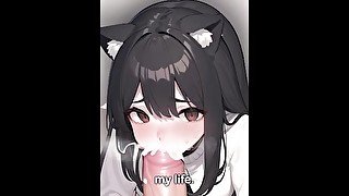 My girlfriend's father fucked until I squirted on his huge cock! *ANIME STORY*