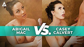 NURU MASSAGE - MASSAGE BATTLE! Abigail Mac VS Casey Calvert