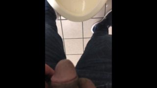 Latino pissing & uncut cock playing at Walgreens public bathroom 