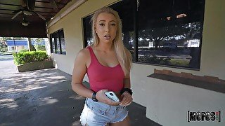 POV video of a dude fucking provocative blonde Aubrey Thomas