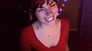 AwesomeKate - Red Head In Red Dress Cum Control