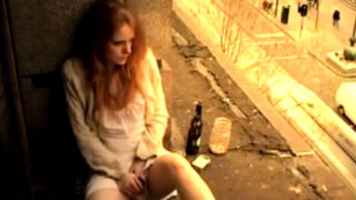 Outdoor masturbation with sexy redhead