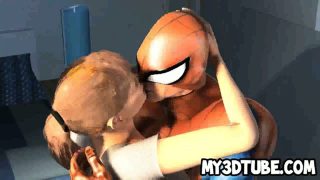 3D Mary Jane gets her pussy licked by Spiderman