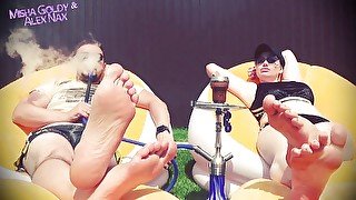 Lick feet of alpha couple, get dose of humiliations and cum after cum countdown