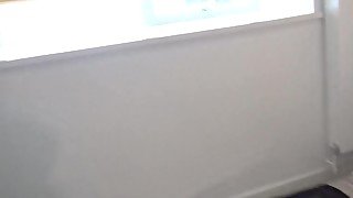 Voyeur blowjob and bedroom masturbation of blonde upskirts babe Axa Jay