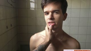 Skinny Latin twink Sebastian takes uncut dick