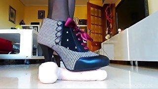 Dildo stomping with my sexy pin up ankle boots, imagine me crushing your...