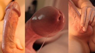 Edging with ASMR sounds, taint throbing, glans pumping with dripping precum