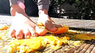 Orange Juice Squished by her Sweet Feet