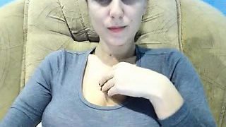 Sexy Redhead with Perfect Boobs and Nipples on Live Ca more