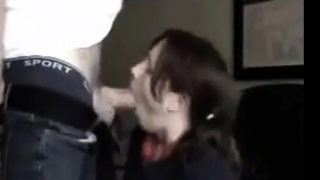 Cum from his BIG cock makes her laugh