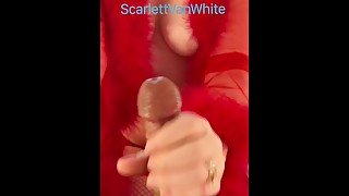 Scarlett VanWhite - Amateur hot wife MILF gives HANDJOB, BJ, AND SWALLOWS in lingerie!!