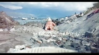 dutch bosnian granny on the beach