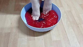 My FEET squashing slime