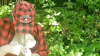 Bigfoot catches me masturbating in the woods! Happy  cosplay slut pawg