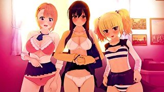 MIKO, HANA AND YURIA ALL WANT YOUR DICK 🥵 MIERUKO-CHAN HENTAI