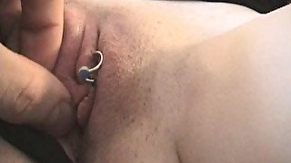 Vicki lets her BF play with her pierced pussy and gives head to him