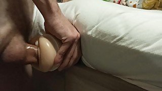 Fucking my Nicole Aniston`s toy and making creampie. Wild moaning. Almost got caught by girlfriend