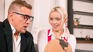 Angelic schoolgirl Daniela Orth is fucking with her teacher