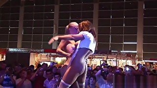 lesbian pornshow on public stage