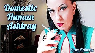 Domestic Human Ashtray - Lady Bellatrix smoking fetish Femdom pov (teaser)