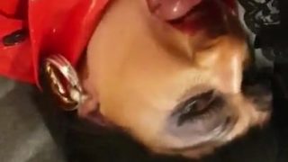 Celeste deep throating BIG BLACK COCK