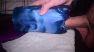 Fucking David's muzzle from Bad Dragon and cumming inside