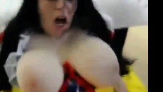 Cosplay girl with enormous boobies gets fucked