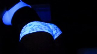 Sexy ass show with lighting effects by lovely babe Roxy