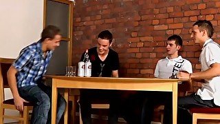 Four British twinks turn a drinking game into analdrilling