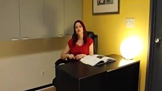 Naughty Boss Jerks Off Her Employee