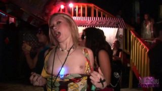 Crazy Girls Get Naked in The Middle Of A Spring Break Night Club