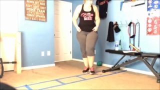 Chubby girl working out to lose weight