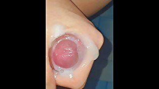 Quick Handjob With Big CUM, Extreme Close-Up