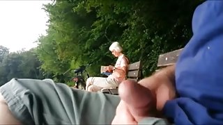 Teaser - Public ejaculation for Granny in the park