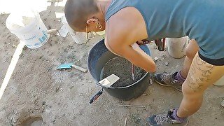 Construction Work Porn. Building a sink with a butt plug inside my ass. I end up masturbating hard.