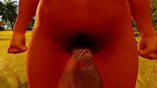 Wild Life / Female POV blowjob for futa on the seashore