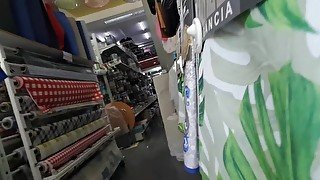 Upskirt - Flashing pussy in store. Husband at home. I love to do that..