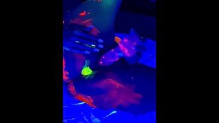 Blacklight Fun - I Make Him Watch Me Fuck Myself With My Dildo Then I Let Him Fuck Me