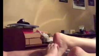 Homeade unbound foot tickle  