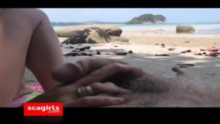 Mature couple fucking on Bintan beach