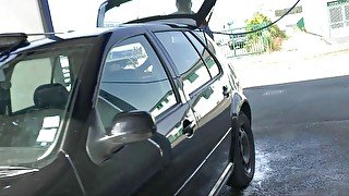 Staggering carwash girl gets a pervasive fucking from her customer