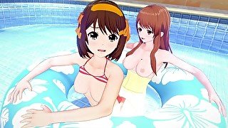 【HARUHI SUZUMIYA】【FUTANARI 3D】【MIKURU ASAHINA】【SUZUMIYA HARUHI NO YUUTSU】【KKS】