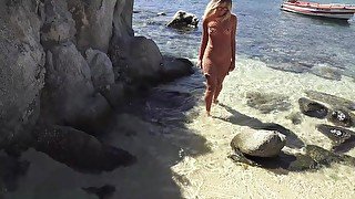 Step mom masturbates in public on the beach