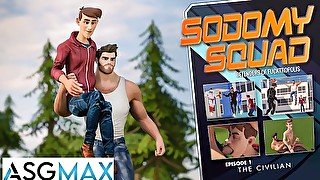 SodomySquad - Gay Superhero Alpha Saves Vulnerable Twink, Shoves His Hunk Cock Into Ass