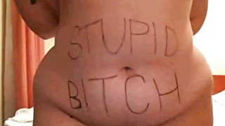 Skype chat with a slutty BBW lady humiliating herself