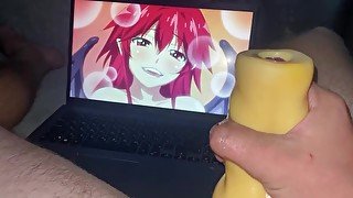 treat me with cum uncensored hentai and the guy jerks off on him, cumming profusely