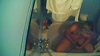 Slutty blonde girlfriend masturbating in the bath tub