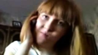 Blowjob and handjob by Redhead Russian Teen while on phone